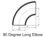 90 Degree Long Radius Steel Elbow Drawing